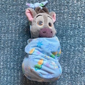 EUC Disney Parks - Frozen Sven Plush with Blanket Pouch – Disney's Babies